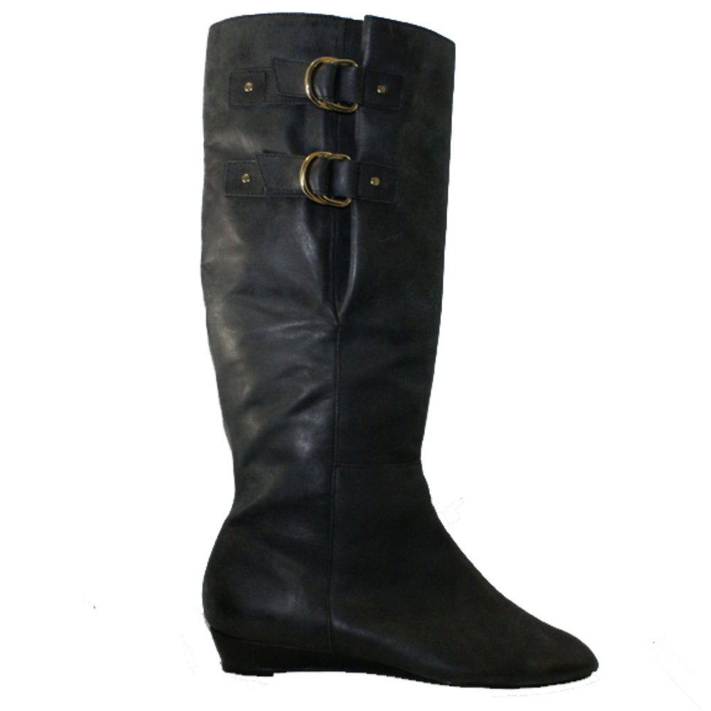 Seychelles Pull-on Black Leather Knee High Flat Boots